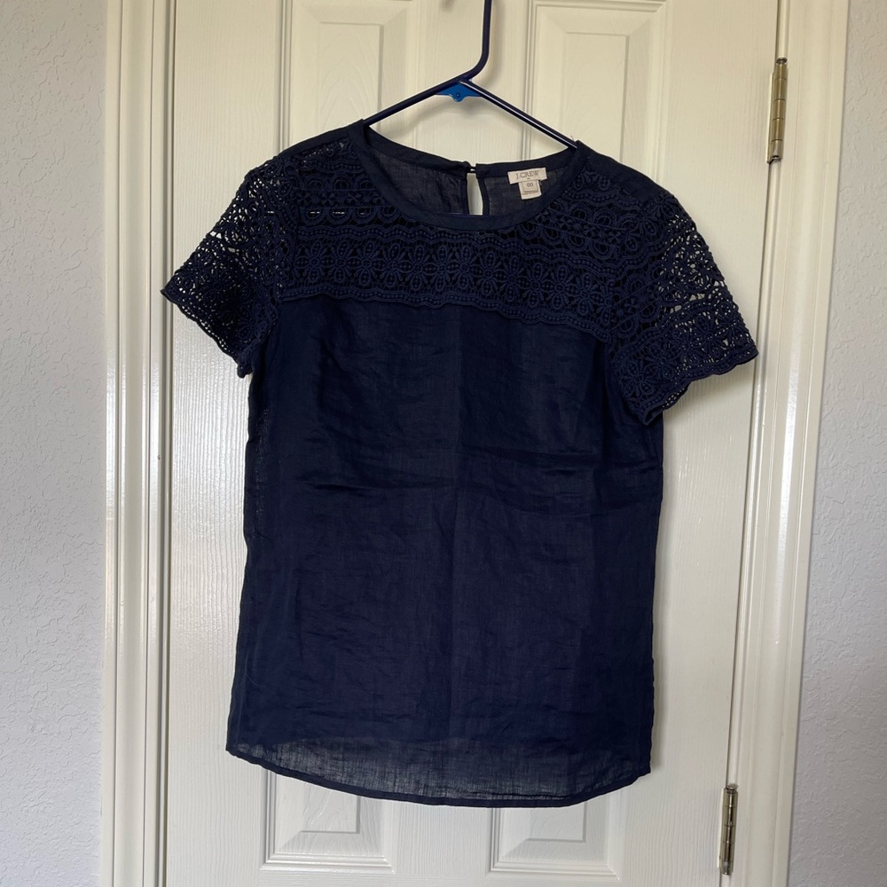 J. Crew Navy Blue linen size 00